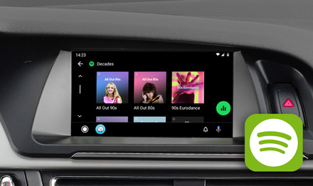 Audi A4 Spotify X703D A4 Alpine X703D Audi -soitin A4, A5, Q5 Navigointi TomTom kartoilla ja 3v. ilmaisilla päivityksillä Apple CarPlay Android Auto 7″ kosketusnäyttö Bluetooth, USB, AuxIn, HDMI In / Out, ym.ym.HUOMIO: X703D soittimen asentaminen EI onnistu kotikonstein, joten soittimen asennuttamiseen suosittelemme käyttämään ammattitaitoista asentamoa. Yhteensopiva: Audi A5 2007-2016 (Chorus, Concert, Symphony) Ei autoihin, joissa Audi MMI Navigation tai Navigation plus Audi A4 2007-2015 (Chorus, Concert, Symphony) Ei autoihin, joissa Audi MMI Navigation tai Navigation plus HUOMIO: Audi A4 ja Audi A5 vaativat aina G-KTX-A4L asennussarjan, joka myydään erikseen. Audi Q5 2009-2015 (Chorus, Concert, Symphony) Ei autoihin, joissa Audi MMI Navigation tai Navigation plus HUOMIO: Audi Q5 vaatii aina G-KTX-Q5L asennussarjan, joka myydään erikseen.