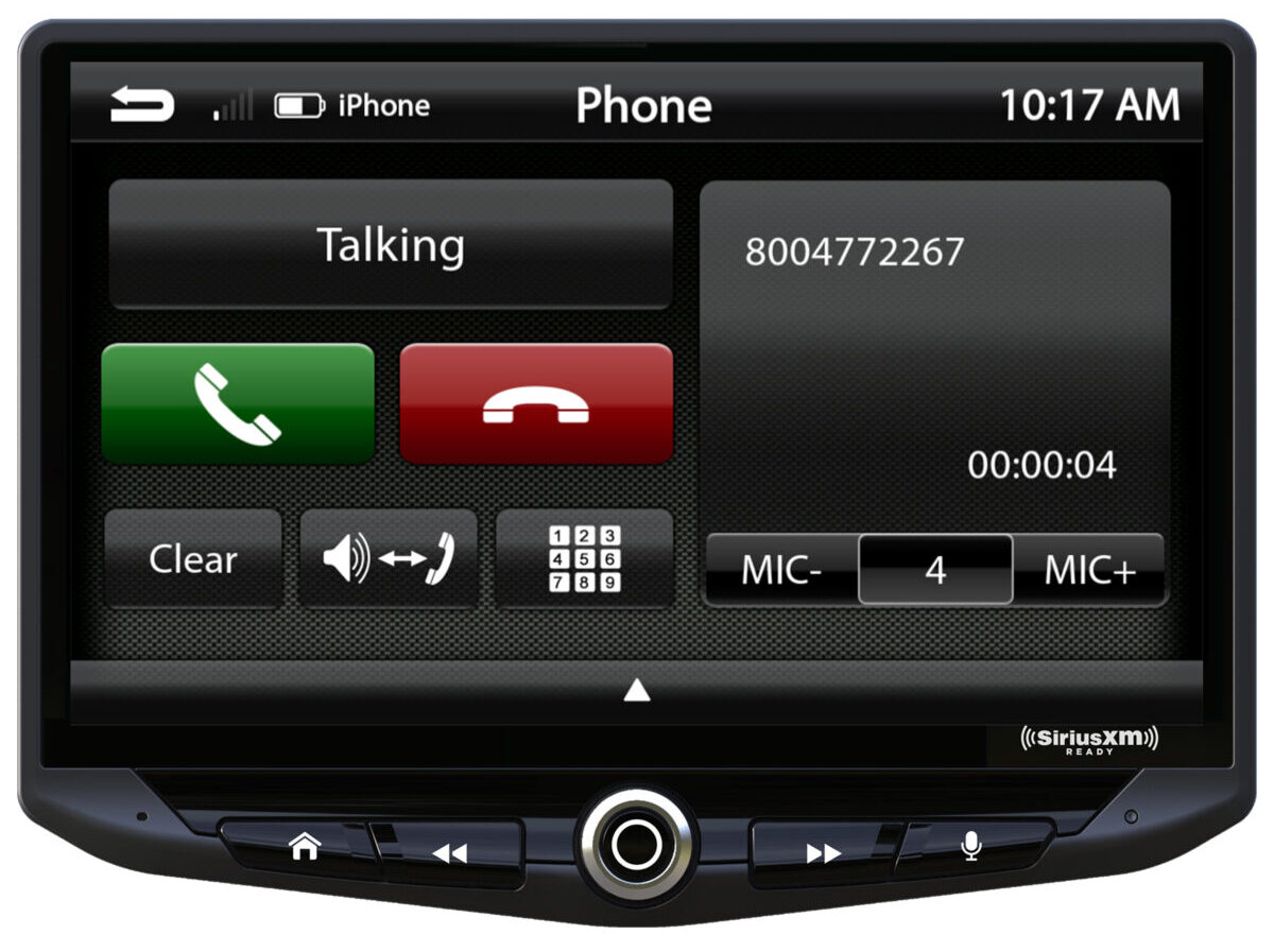 UN1810 BT Calling Edit e1685689945420 Stinger HEIGH10 10" multimediasoitin Stingerin 10″ näytöllä oleva multimediasoitin. Apple CarPlay Android Auto Bluetooth RDS- ja DAB virittimet Neljän kameran sisääntulot Optinen lähtö